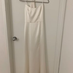 Amsale Everly Bridesmaid Dress Fluid Satin Ivory
